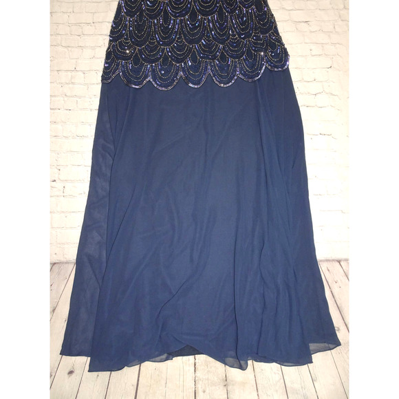 J Kara Navy Sequin Pop Over Dress no scarf, NWT, Sz 24W - Picture 2 of 6